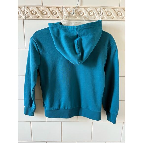 Champion Turquoise Hoodie with Pink Glitter Logo Girl's size M 10/12 - Picture 2 of 4